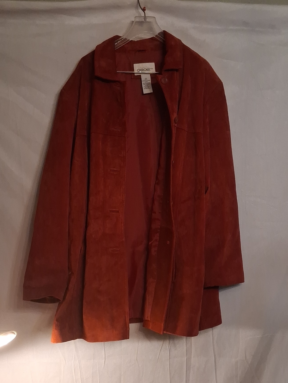 Cherokee  Women's Suede Coat Jacket - Red Size 24